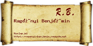 Ragányi Benjámin névjegykártya