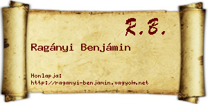 Ragányi Benjámin névjegykártya